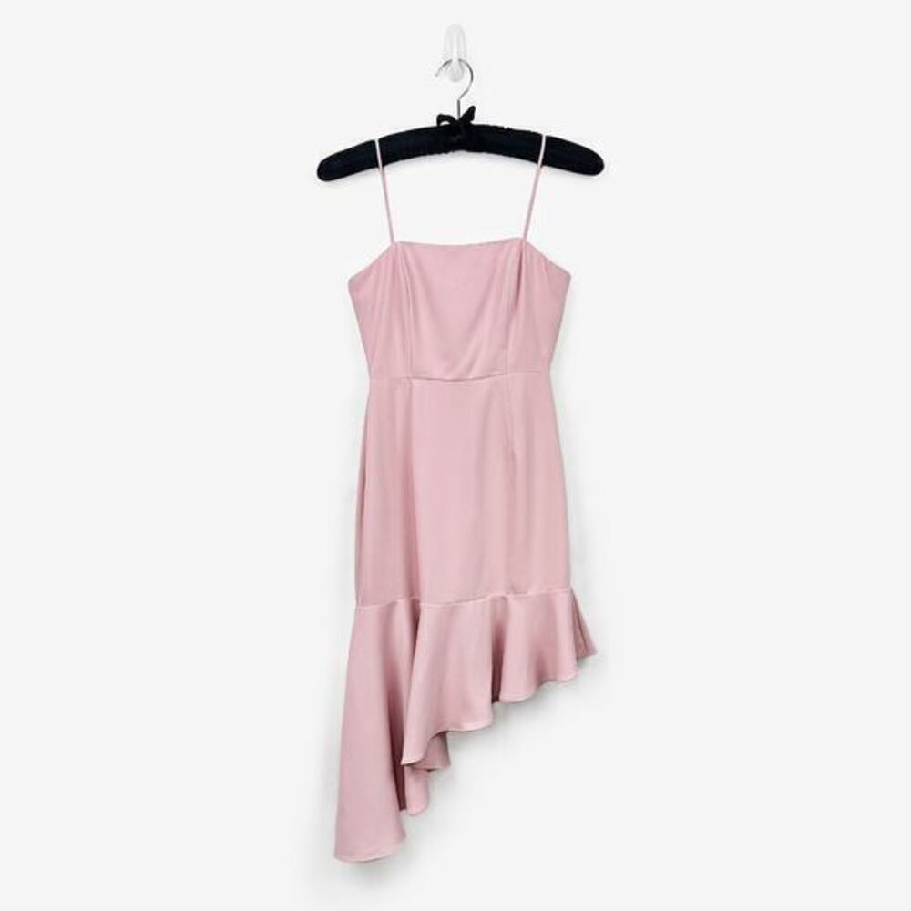Superdown Malaya Asymmetric Ruffle Dress Size XS Pink Glam Party Soft Girl